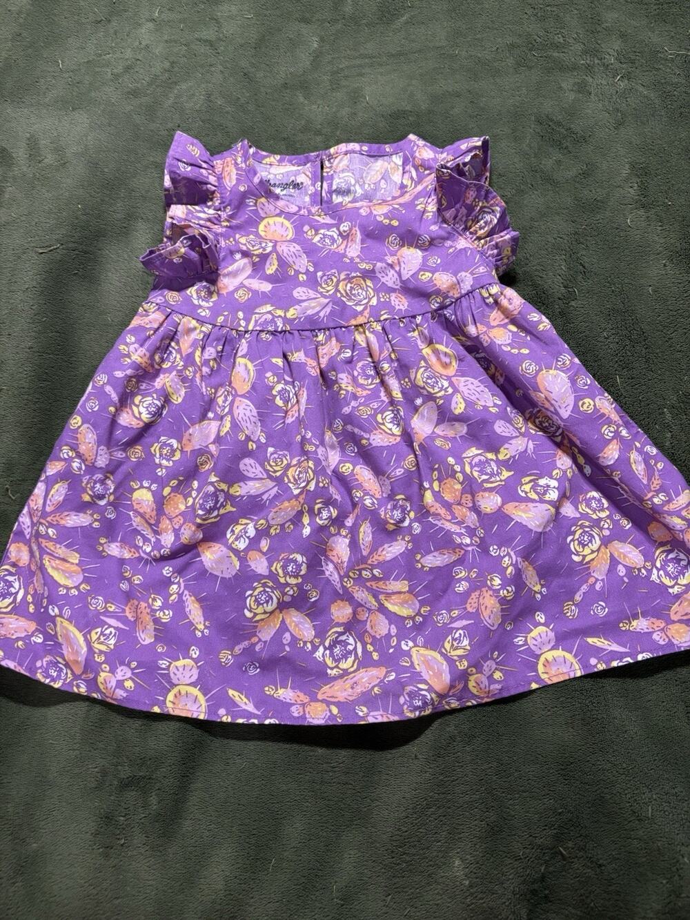 Wrangler Baby Girl Infant 3-6 Month Dress Purple Cactus Rose